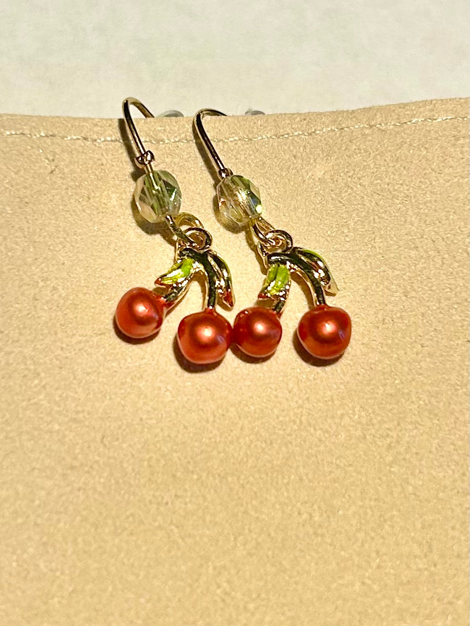 My Cherry Amour Earrings, 14K plated