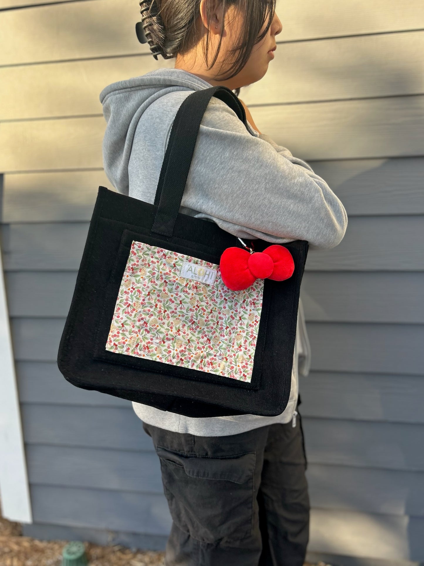 Limited Edition Cherry Corduroy Bag